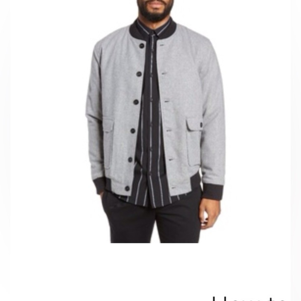 Calibrate Men's Grey Button front Bomber Jacket Size XL